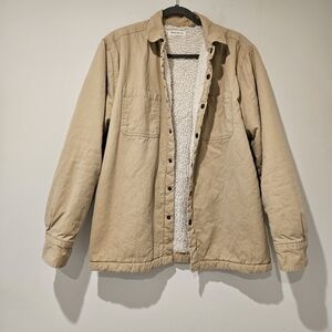 PacSun Men's Tan Sherpa-Lined Shirt Jacket, Size Small